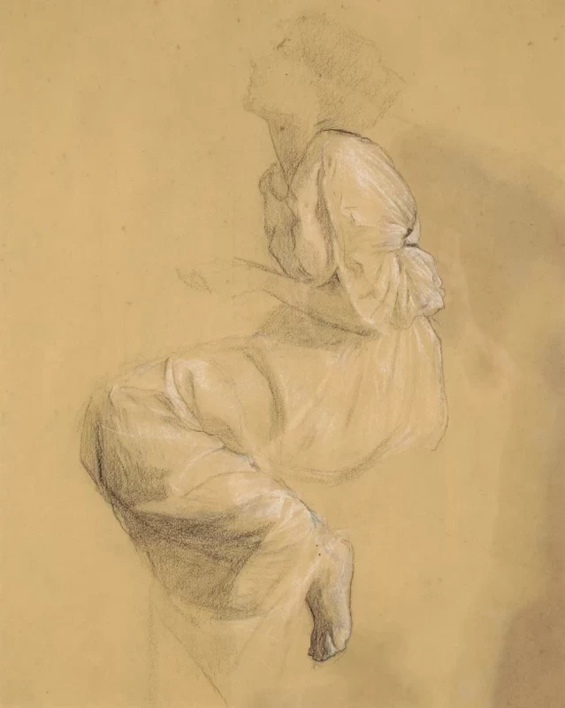 Figura seduta - Studio del drappeggio
